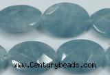 CEQ195 15.5 inches 18*25mm faceted oval blue sponge quartz beads