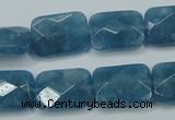 CEQ233 15.5 inches 13*18mm faceted rectangle blue sponge quartz beads