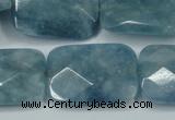 CEQ237 15.5 inches 22*30mm faceted rectangle blue sponge quartz beads