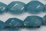 CEQ245 15.5 inches 15*22mm faceted octagonal blue sponge quartz beads