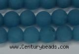 CEQ267 15.5 inches 8mm round matte blue sponge quartz beads