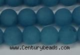 CEQ268 15.5 inches 10mm round matte blue sponge quartz beads