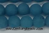 CEQ269 15.5 inches 12mm round matte blue sponge quartz beads