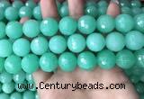 CEQ316 15.5 inches 16mm faceted round green sponge quartz beads