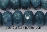 CEQ38 15.5 inches 13*18mm faceted rondelle blue sponge quartz beads