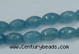 CEQ71 15.5 inches 8*12mm faceted rice blue sponge quartz beads