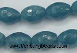 CEQ74 15.5 inches 13*18mm faceted rice blue sponge quartz beads