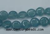 CEQ92 15.5 inches 10mm flat round blue sponge quartz beads