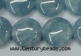 CEQ97 15.5 inches 20mm flat round blue sponge quartz beads