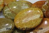 CFA50 15.5 inches 30*40mm oval yellow chrysanthemum agate beads