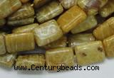 CFA52 15.5 inches 10*14mm rectangle yellow chrysanthemum agate beads