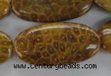 CFA61 15.5 inches 20*40mm oval yellow chrysanthemum agate beads