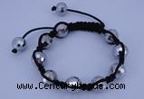 CFB525 12mm faceted round crystal beads adjustable bracelet wholesale