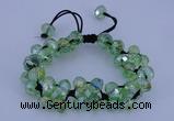 CFB581 8*10mm faceted rondelle crystal beads adjustable bracelet