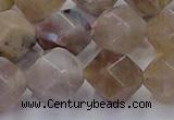 CFC303 15.5 inches 12mm faceted nuggets coral jade beads