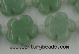 CFG1022 15.5 inches 16mm carved flower green aventurine beads