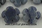 CFG1023 15.5 inches 16mm carved flower blue aventurine beads