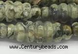 CFG1544 15.5 inches 10*30mm carved rice rhyolite gemstone beads