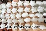 CFG1651 15 inches 14mm carved star Angola white quartz beads