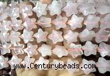 CFG1652 15 inches 14mm carved star rose quartz beads