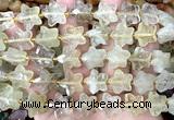 CFG1653 15 inches 14mm carved star lemon quartz beads