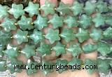 CFG1660 15 inches 14mm carved star green aventurine jade beads