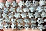 CFG1665 15 inches 14mm carved star sesame jasper beads