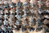 CFG1666 15 inches 14mm carved star flame jasper beads