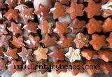 CFG1667 15 inches 14mm carved star red jasper beads