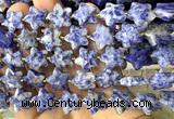 CFG1672 15 inches 14mm carved star blue spot stone beads