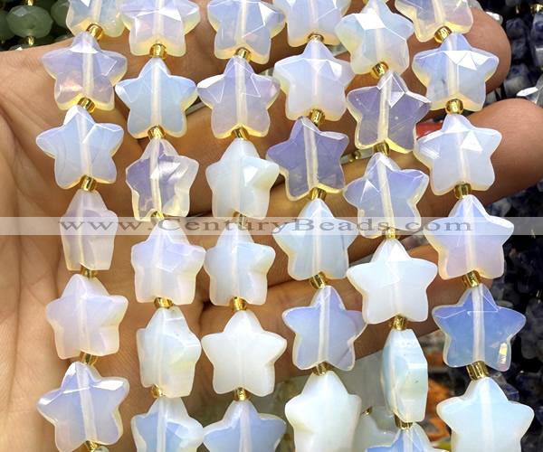 CFG1677 15 inches 14mm carved star opalite beads wholesale
