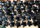 CFG1680 15 inches 14mm carved star black obsidian beads