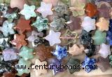 CFG1681 15 inches 14mm carved star colorful gemstone beads