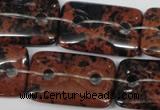 CFG337 15.5 inches 20*30mm carved rectangle mahogany obsidian beads