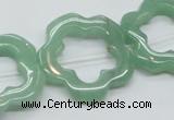 CFG34 15.5 inches 30mm carved flower green aventurine jade beads