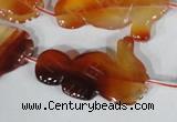CFG519 15.5 inches 22*35mm carved animal red agate beads