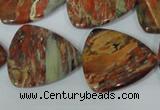 CFG533 15.5 inches 25*25mm carved triangle brecciated jasper beads