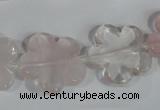 CFG652 15.5 inches 20mm carved flower rose quartz beads