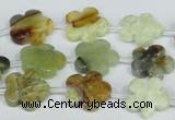 CFG663 15.5 inches 15mm carved flower flower jade beads
