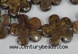 CFG679 15.5 inches 20mm carved flower bronzite gemstone beads