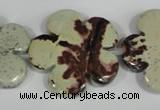 CFG689 15.5 inches 30mm carved flower artistic jasper beads