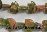 CFG770 15.5 inches 10*15mm carved animal unakite gemstone beads