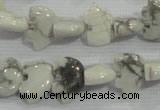 CFG774 15.5 inches 10*15mm carved animal white howlite beads