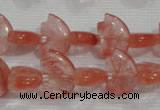 CFG785 15.5 inches 10*15mm carved animal cloudy quartz beads