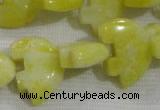 CFG800 12.5 inches 14*18mm carved animal lemon jade beads