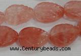 CFG819 12.5 inches 15*20mm carved leaf cherry quartz beads wholesale