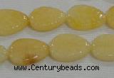 CFG820 12.5 inches 15*20mm carved leaf yellow jade beads wholesale