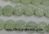 CFG883 15.5 inches 12mm carved flower New jade gemstone beads