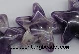 CFG910 15.5 inches 30*33mm carved star dogtooth amethyst beads