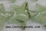 CFG919 15.5 inches 30*33mm carved star green rutilated quartz beads